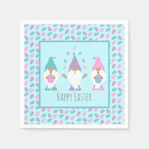 Happy Easter Gnome Juggling Paaseieren Servet