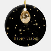 Happy Easter Gold Disco Ball Keramisch Ornament (Achterkant)