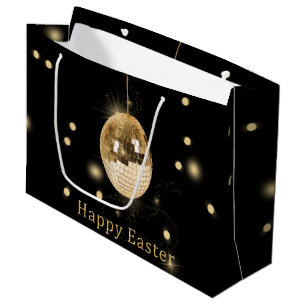 Happy Easter Gold Disco Ball Large Cadeauzakje