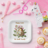 Happy Easter Gold Floral Egg Paper Bord (Feest)