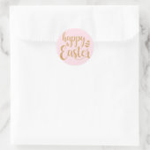 Happy Easter Gold Glitter Ronde Sticker (Tas)