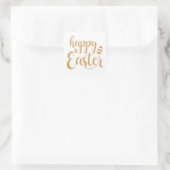 Happy Easter Gold Glitter Typography Message Vierkante Sticker (Tas)