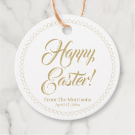 Happy Easter Gold harten grens aangepast script sc Bedankjes Labels