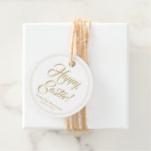 Happy Easter Gold harten grens aangepast script sc Bedankjes Labels (In situ)
