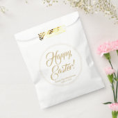 Happy Easter Gold harten grens aangepast script sc Bedankzakje (Gezegeld)