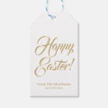 Happy Easter Gold White aangepast script elegant s