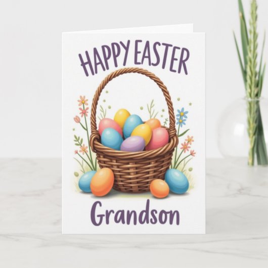 Happy Easter Grandson Spring Card Kaart (Voorkant)