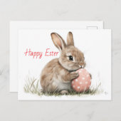 Happy Easter - Grappige konijn met ei verrukking Briefkaart (Voorkant / Achterkant)