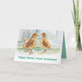 Happy Easter Great Grandson Baby Turkey Bird Kaart