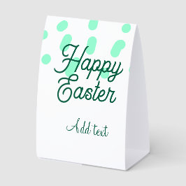 Happy Easter green eggs pastel name date simple 