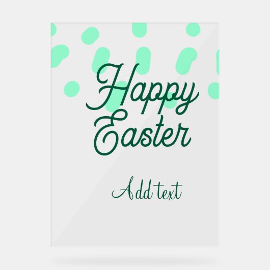 Happy Easter green eggs pastel name date simple  Acryl Bord (Voorkant)