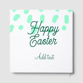 Happy Easter green eggs pastel name date simple  Gastenboek (Achterkant)