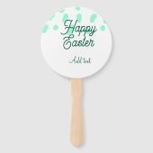 Happy Easter green eggs pastel name date simple  Handwaaier (Achterkant)