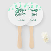 Happy Easter green eggs pastel name date simple  Handwaaier (Voorkant en achterkant)