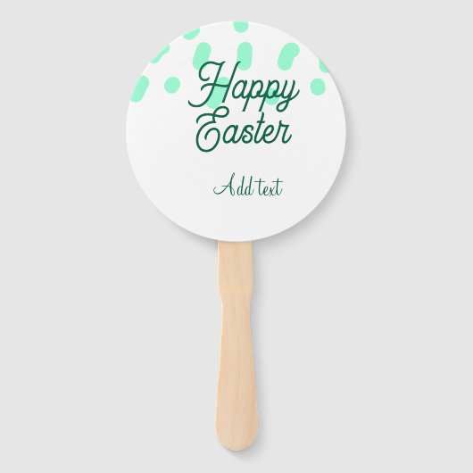 Happy Easter green eggs pastel name date simple  Handwaaier (Voorkant)