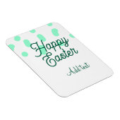 Happy Easter green eggs pastel name date simple  Magneet (Rechterzijde)