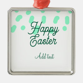 Happy Easter green eggs pastel name date simple  Metalen Ornament