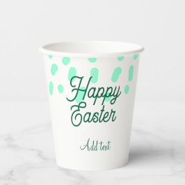 Happy Easter green eggs pastel name date simple  Papieren Bekers