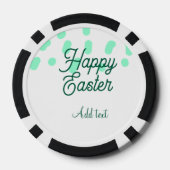 Happy Easter green eggs pastel name date simple  Poker Chips (Achterkant)