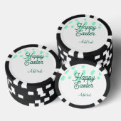 Happy Easter green eggs pastel name date simple  Poker Chips (Opstapeling)