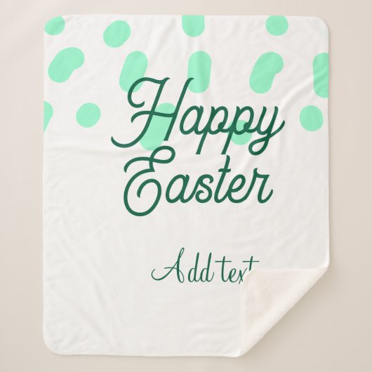 Happy Easter green eggs pastel name date simple  Sherpa Deken (Voorkant)