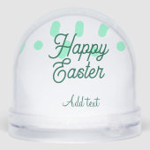 Happy Easter green eggs pastel name date simple  Sneeuwbol (Achterkant)