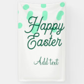 Happy Easter green eggs pastel name date simple  Spandoek (Verticaal)