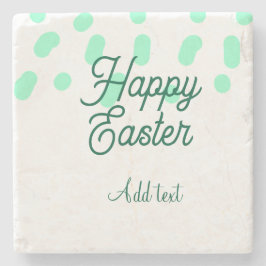 Happy Easter green eggs pastel name date simple  Stenen Onderzetter