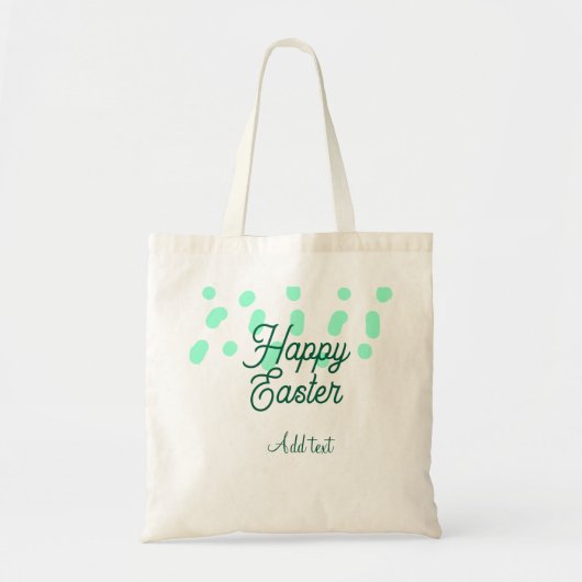 Happy Easter green eggs pastel name date simple  Tote Bag (Voorkant)