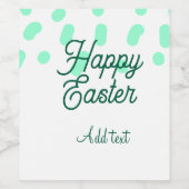 Happy Easter green eggs pastel name date simple  Wijn Etiket (Enkel label)