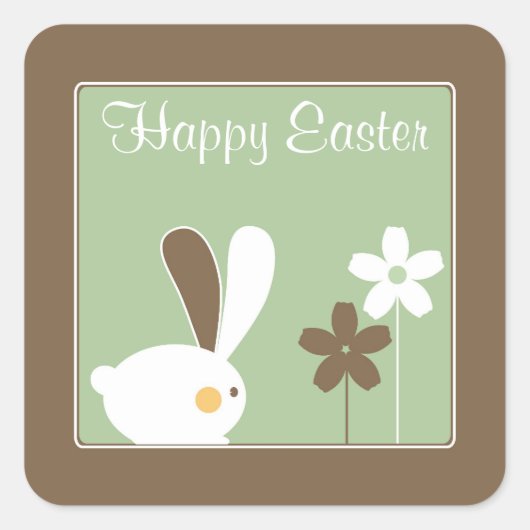 Happy Easter Greeting Sticker (Voorkant)