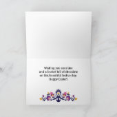 Happy Easter Greetings Folklore Custom Text Kaart (Binnen)