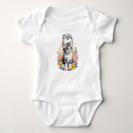 Happy Easter Grey Tabby met bloemen Romper