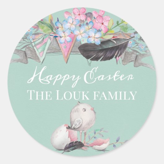 Happy Easter  gunst Ronde Sticker (Voorkant)