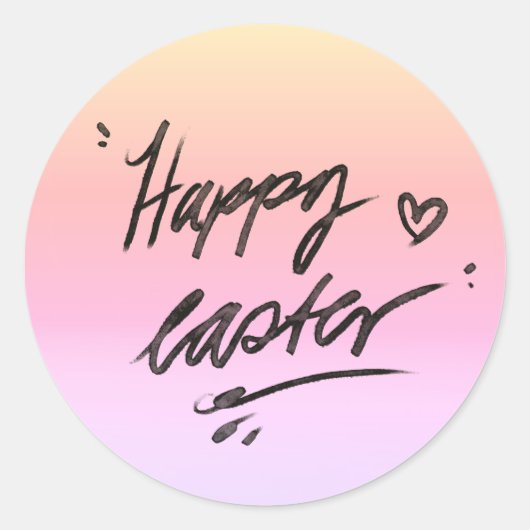Happy easter hand lettering  ronde sticker (Voorkant)