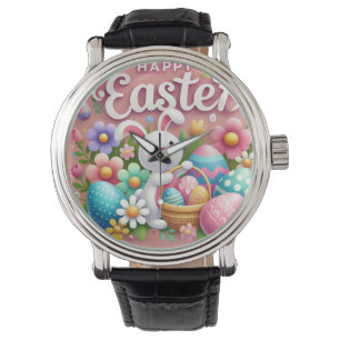 "Happy Easter Hand Watch Design - Vier de zee Horloge