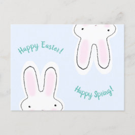 Happy Easter Happy Spring blue leuke bunny grappig Briefkaart