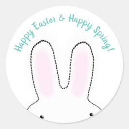 Happy Easter Happy Spring Easter Bunny aangepast s Ronde Sticker