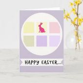 Happy Easter Hare Pastel Art Card Kaart (Gele Bloem)