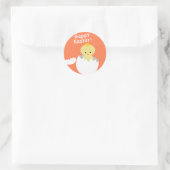 Happy Easter Hatching Chick Ronde Sticker (Tas)