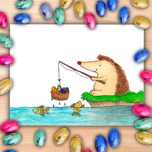 Happy Easter Hedgehog briefkaart van Nicole Janes
