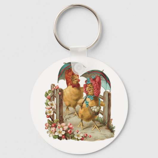 Happy Easter Hens  Sleutelhanger (Voorkant)