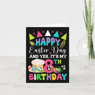 Happy Easter Het is mijn 8e verjaardag Bunny Eggs Kaart