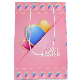 Happy Easter Holiday Bunny Floral Medium Cadeauzakje (Achterkant)