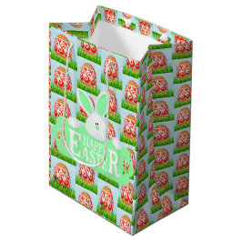 Happy Easter Holiday Bunny Floral Medium Cadeauzakje