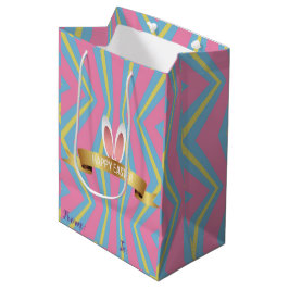 Happy Easter Holiday Bunny Floral Medium Cadeauzakje