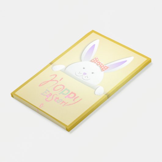 Happy Easter Holiday Trendy Bunny Floral Post-it® Notes (Schuin)