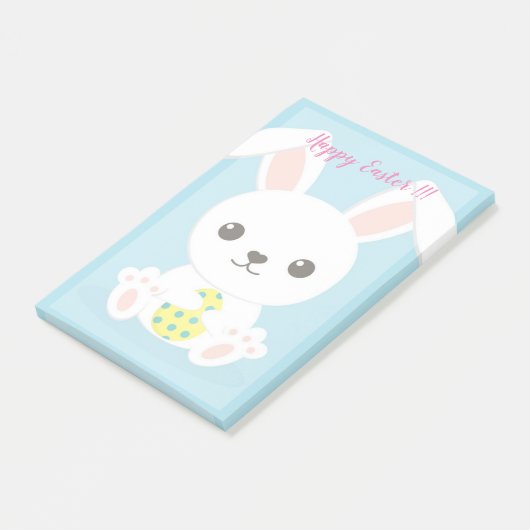 Happy Easter Holiday Trendy Bunny Floral Post-it® Notes (Schuin)
