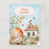 Happy Easter Home Giant Easter Egg Daisies Briefkaart (Voorkant)