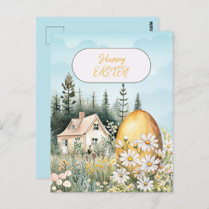 Happy Easter Home Giant Easter Egg Daisies Briefkaart